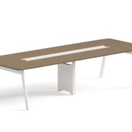 Conference Table / Meeting Table (MY-03H32) Teak & White