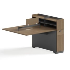 Office Desk / Staff Desk / Divider / Extension (MY-05F15A) Teak & Charcoal Grey