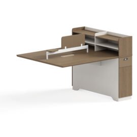 Office Desk / Staff Desk / Divider / Extension (MY-05F15A) Teak & White