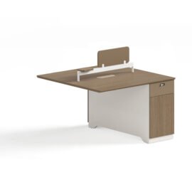 Office Desk / Staff Desk / Divider / Extension (MY-06F12A) Teak & White