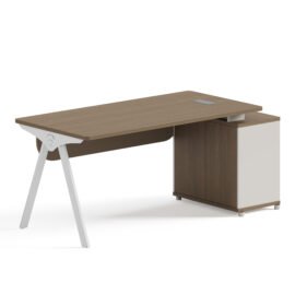 Executive Table / Office Desk (MY-D16A-2, MY-D18A-2, MY-D20A-2) Teak & White