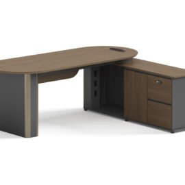 Executive Table / Office Desk (MY-D16C, MY-D18C, MY-D20C) Teak & Charcoal Grey