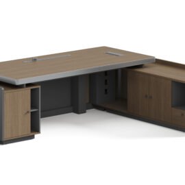 Executive Table / Office Desk (MY-D26B, MY-D28B, MY-D32B) Teak & Charcoal Grey